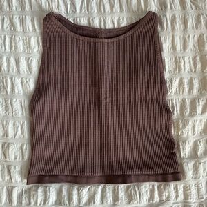 Intimately by Free People Waffle Boatneck Tank Top/Bra Sz M/L